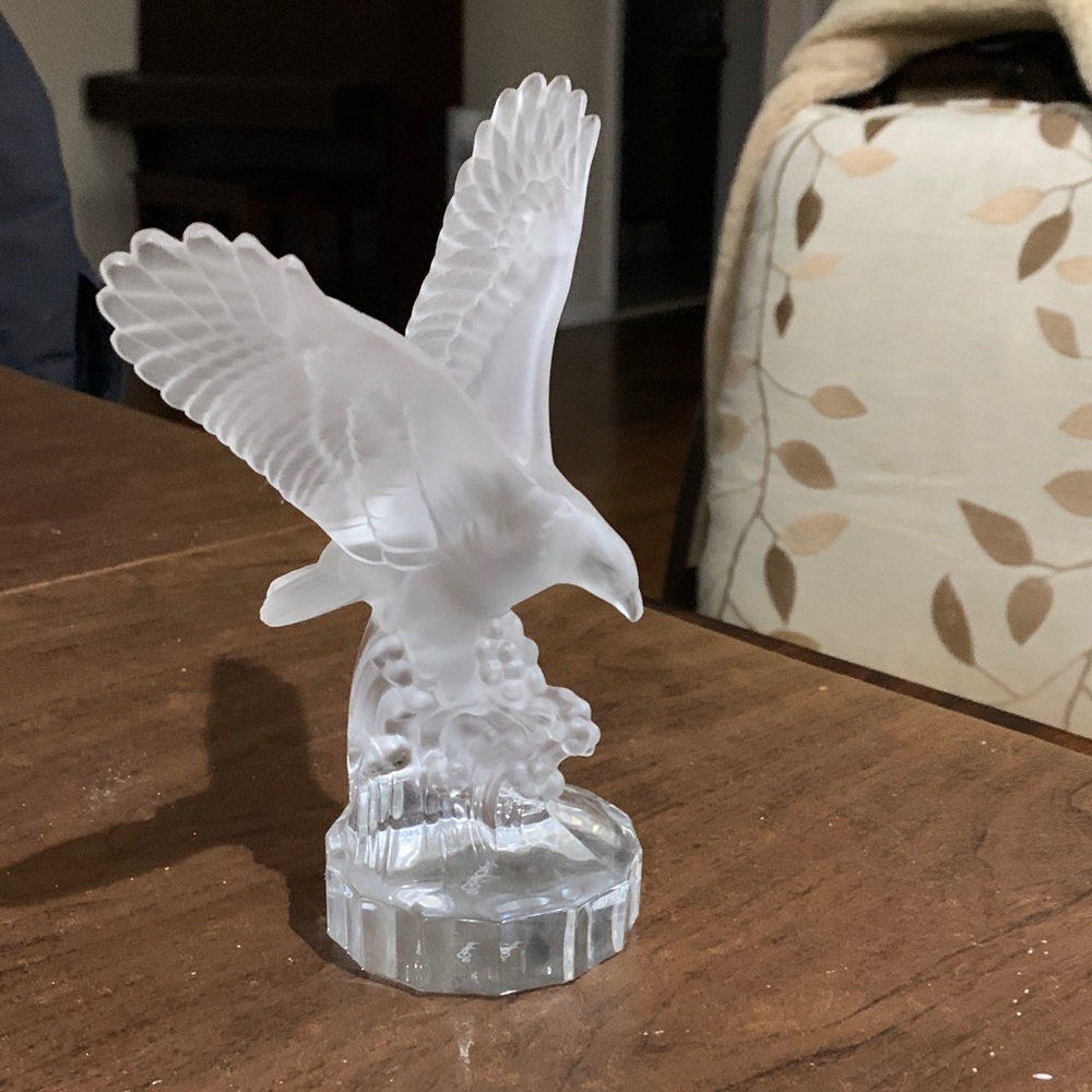 Goebel Frosted Glass Eagle Figurine -White